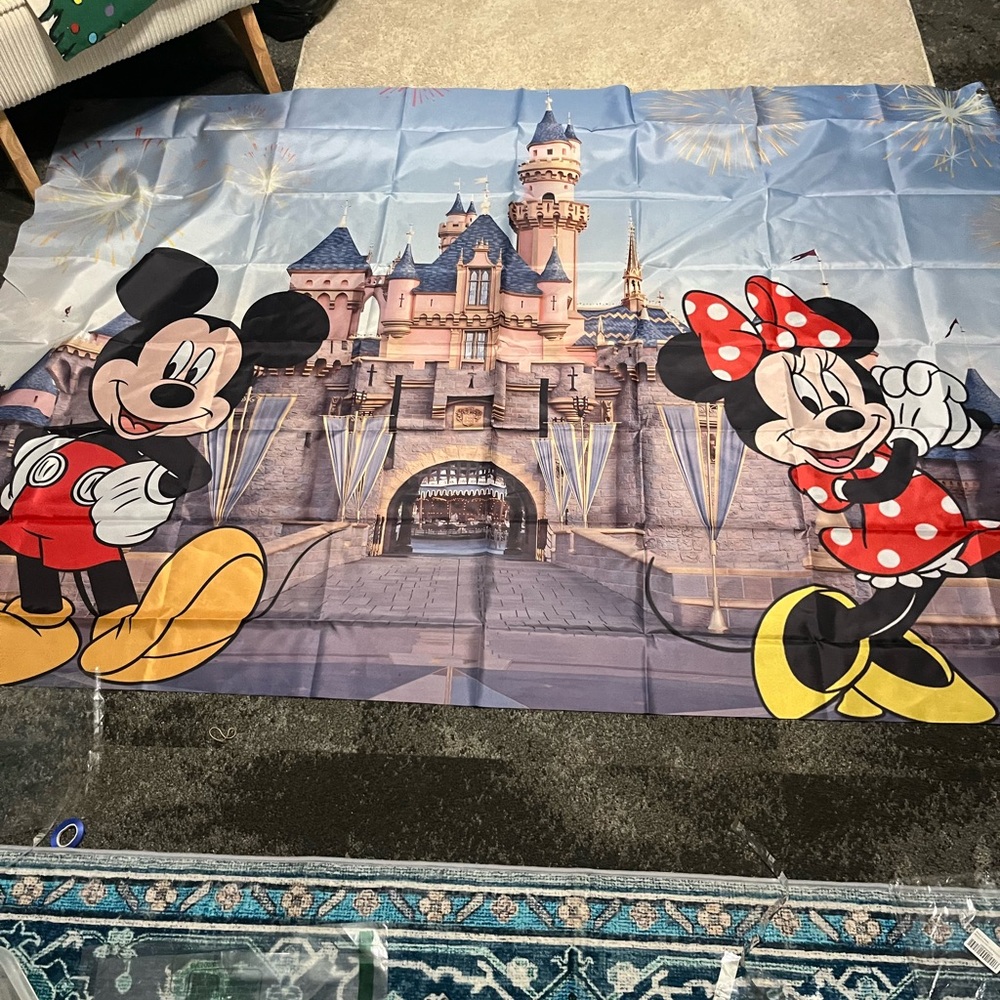 Disney Mickey and Minnie Castle Tapestry - Red, Yellow, Black